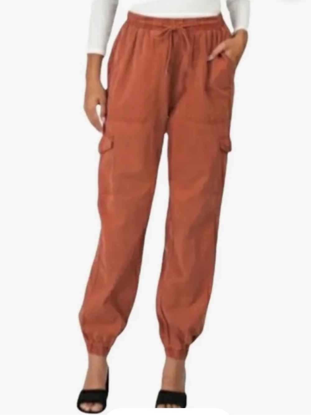 7 For All Mankind Burnt Orange Cargo Jogger Pants